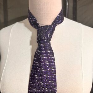 Richard James Savile Row Men’s Tie Geometric Purple Multicolor Necktie Silk